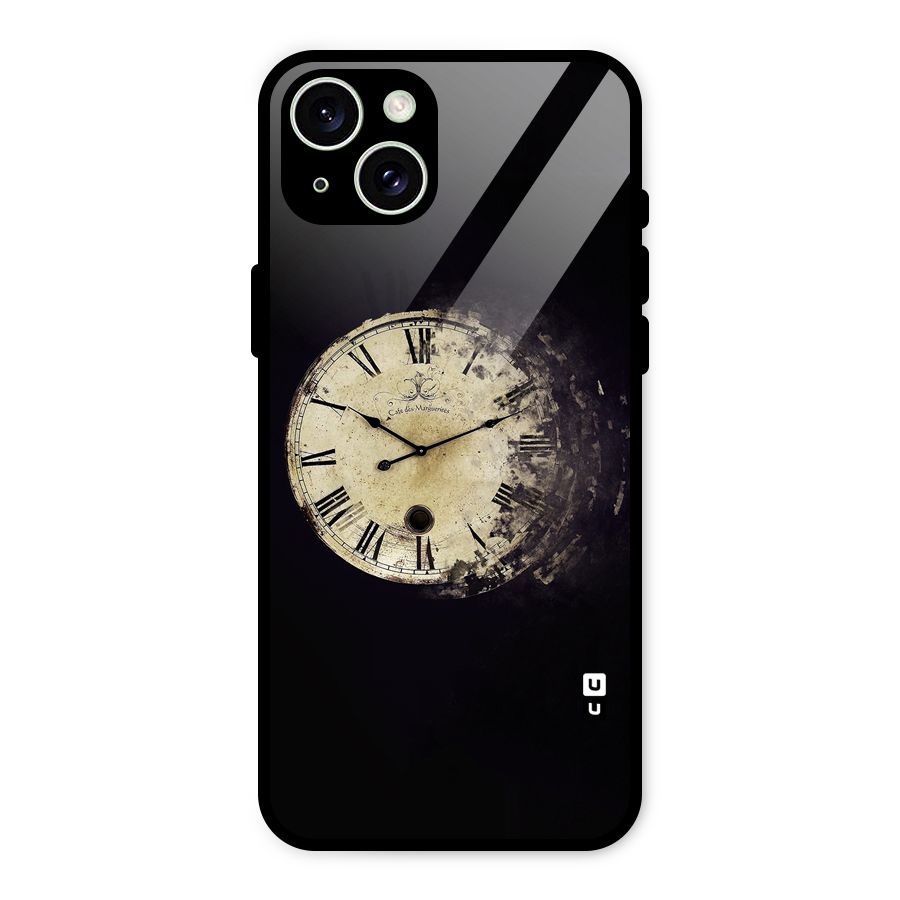 Fading Clock Glass Back Case for iPhone 15 Plus