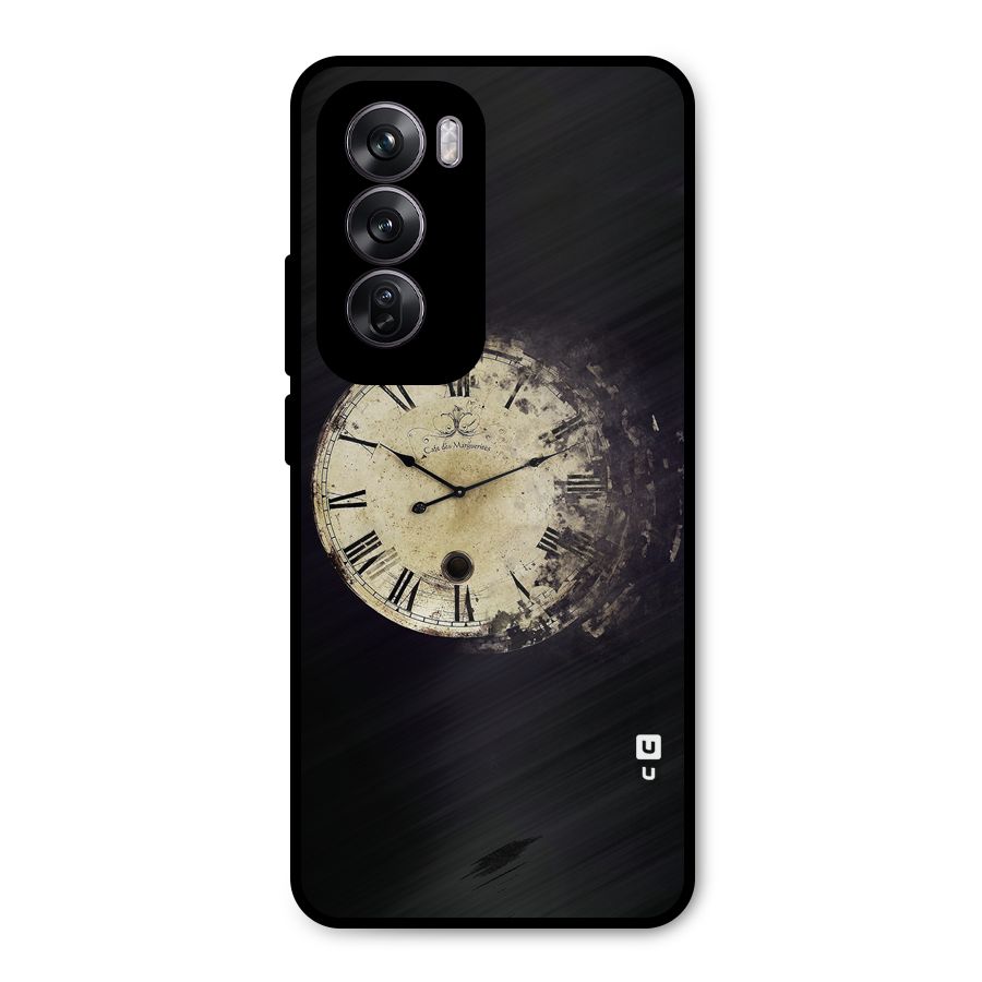 Fading Clock Metal Back Case for Oppo Reno12 Pro