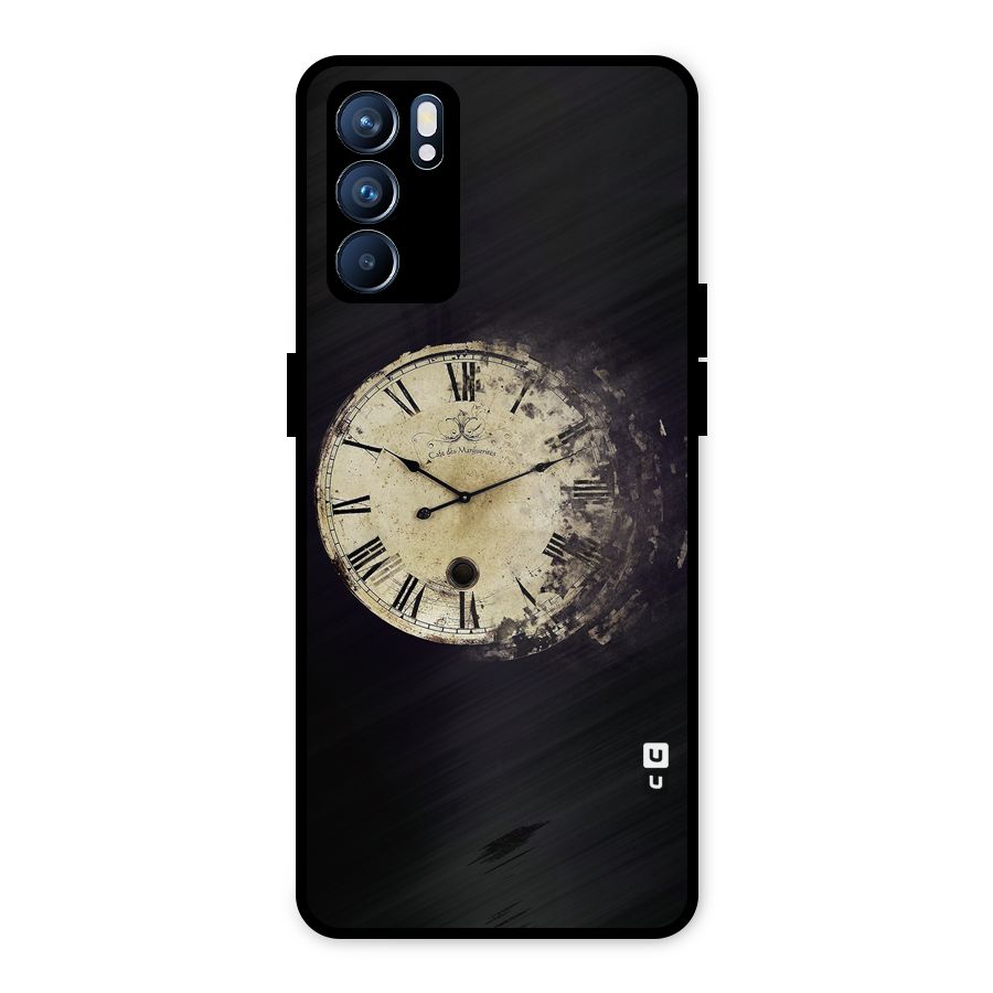 Fading Clock Metal Back Case for Oppo Reno6 5G