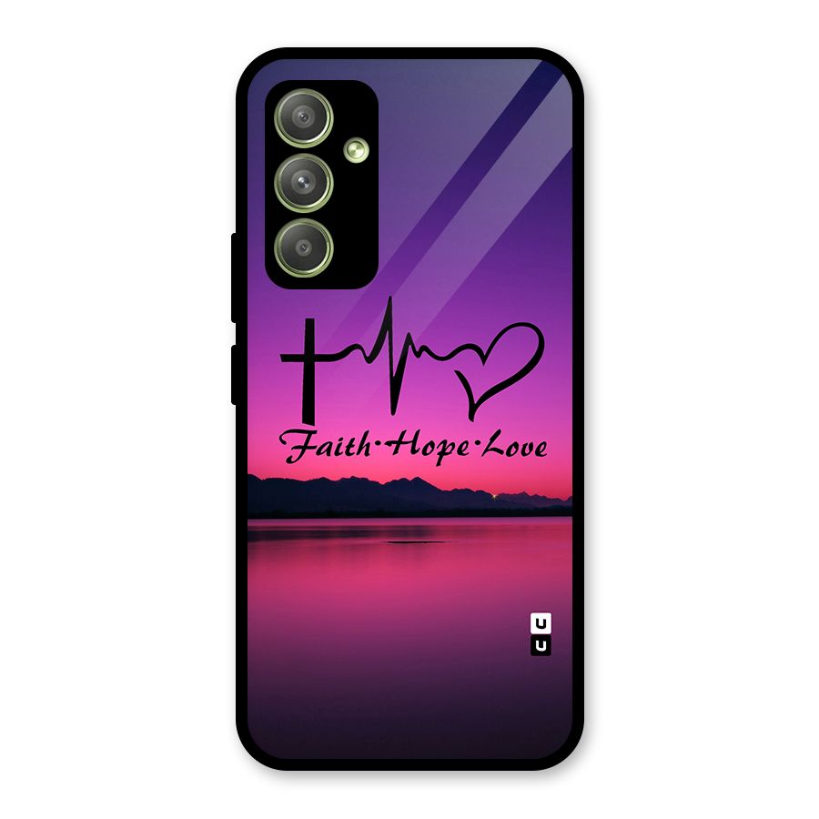 Faith Hope Love Evening Sky Glass Back Case for Galaxy A54