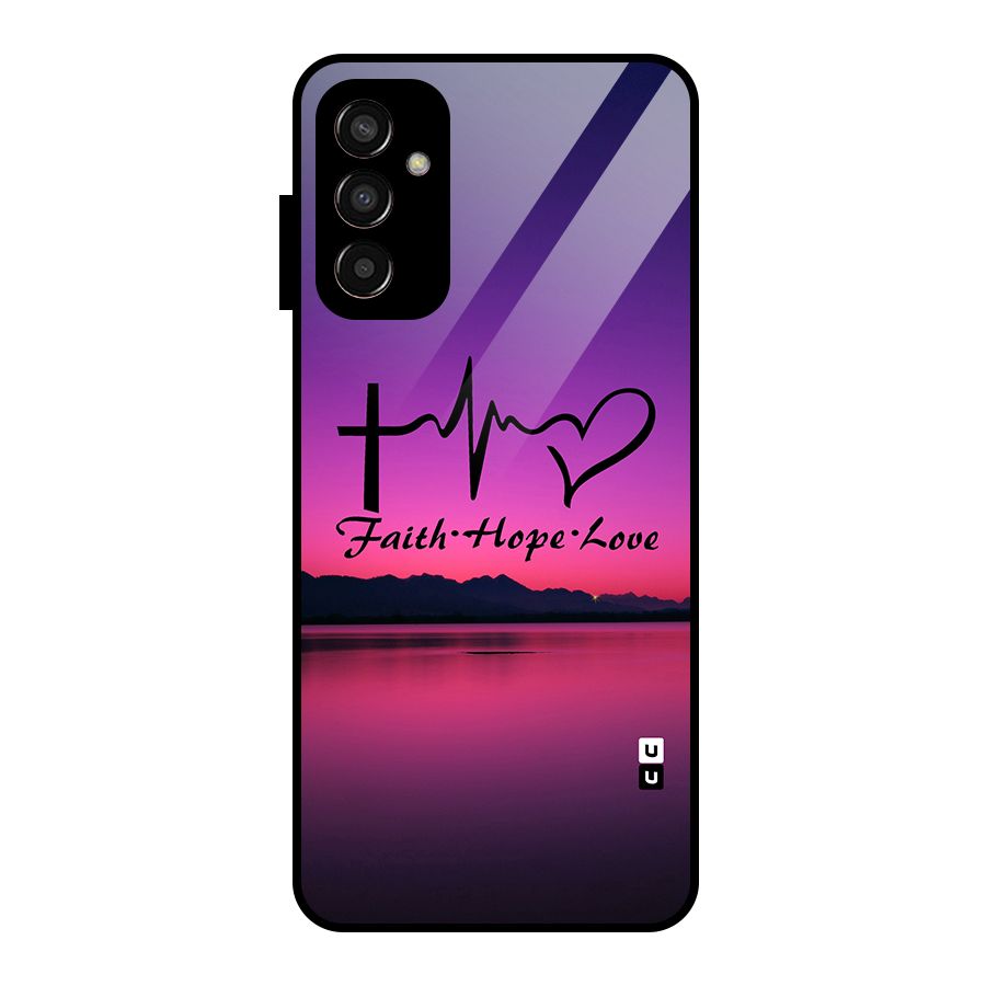 Faith Hope Love Evening Sky Glass Back Case for Galaxy F13