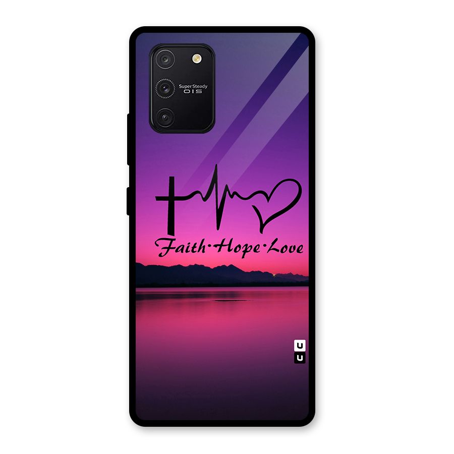Faith Hope Love Evening Sky Glass Back Case for Galaxy S10 Lite
