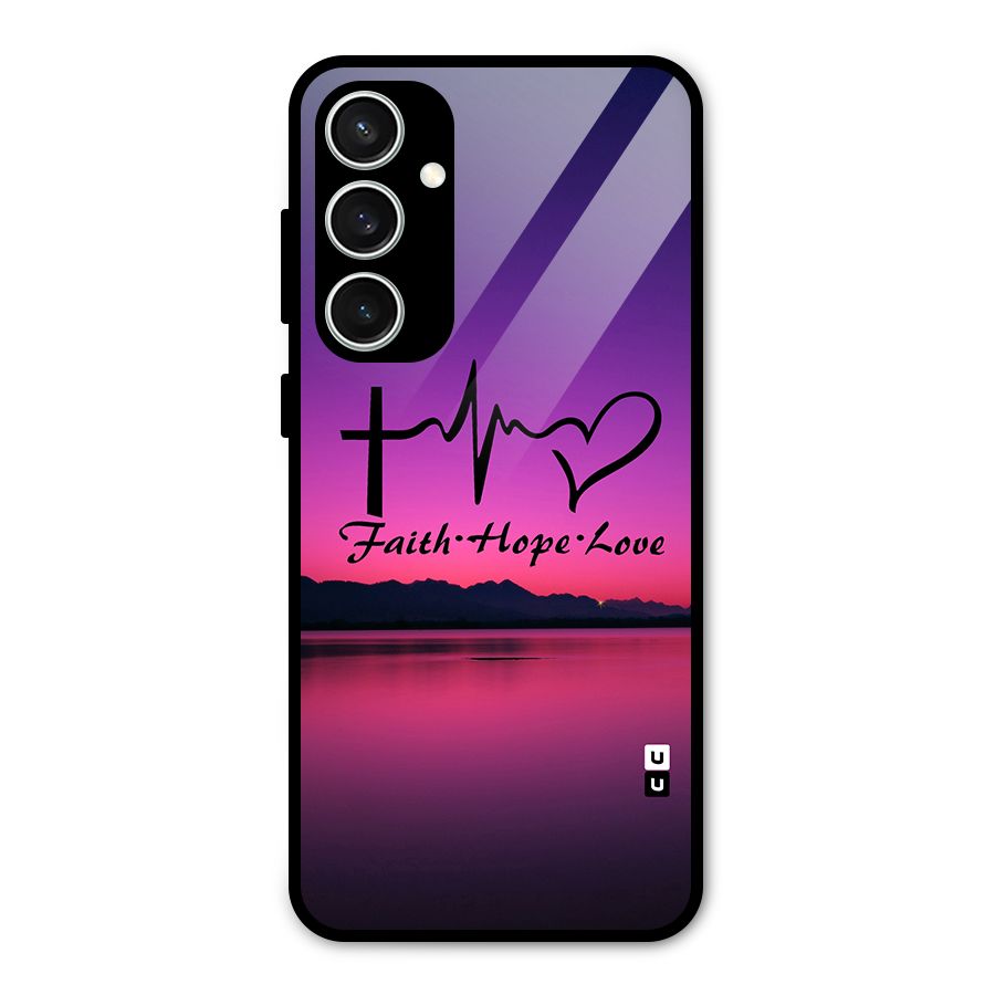 Faith Hope Love Evening Sky Glass Back Case for Galaxy S23 FE