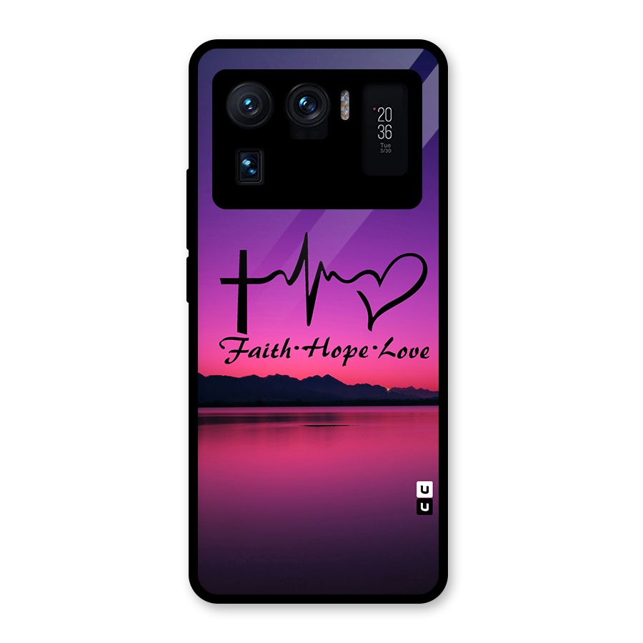 Faith Hope Love Evening Sky Glass Back Case for Mi 11 Ultra