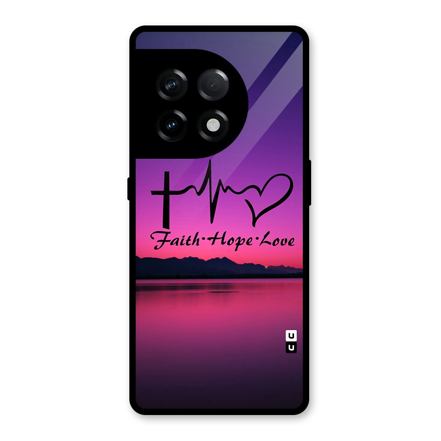 Faith Hope Love Evening Sky Glass Back Case for OnePlus 11R