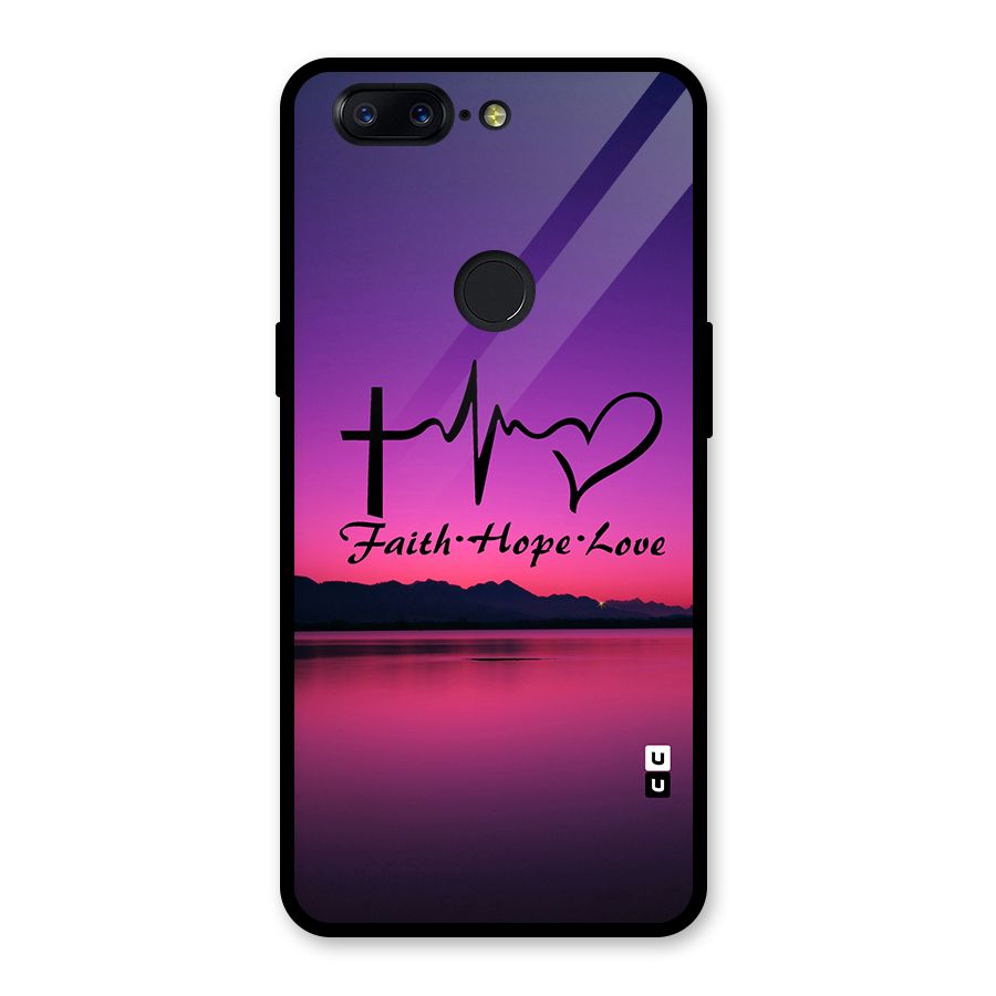 Faith Hope Love Evening Sky Glass Back Case for OnePlus 5T