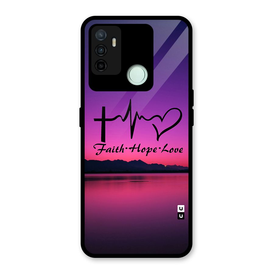 Faith Hope Love Evening Sky Glass Back Case for Oppo A53