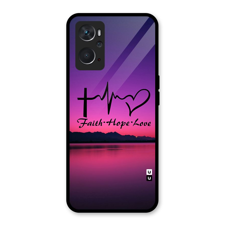 Faith Hope Love Evening Sky Glass Back Case for Oppo K10 4G