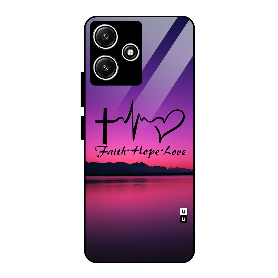 Faith Hope Love Evening Sky Glass Back Case for Poco M6 Pro