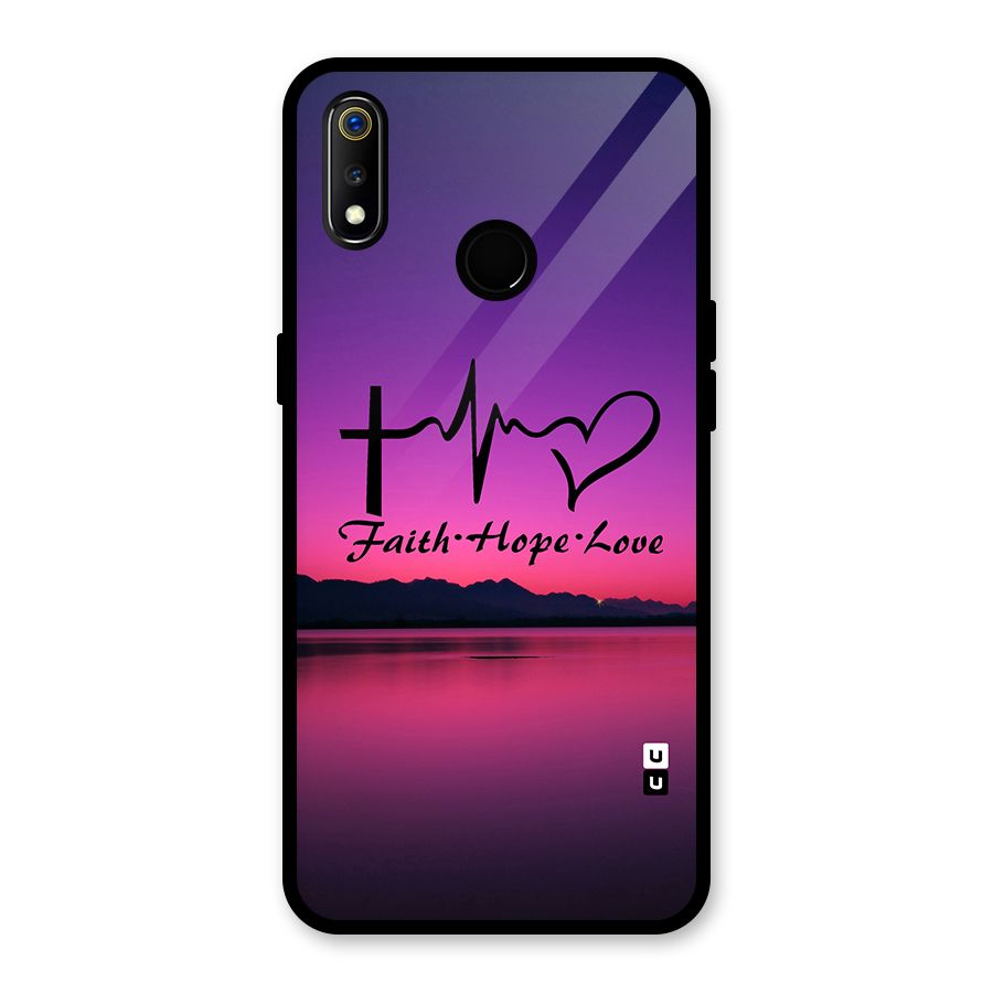 Faith Hope Love Evening Sky Glass Back Case for Realme 3i