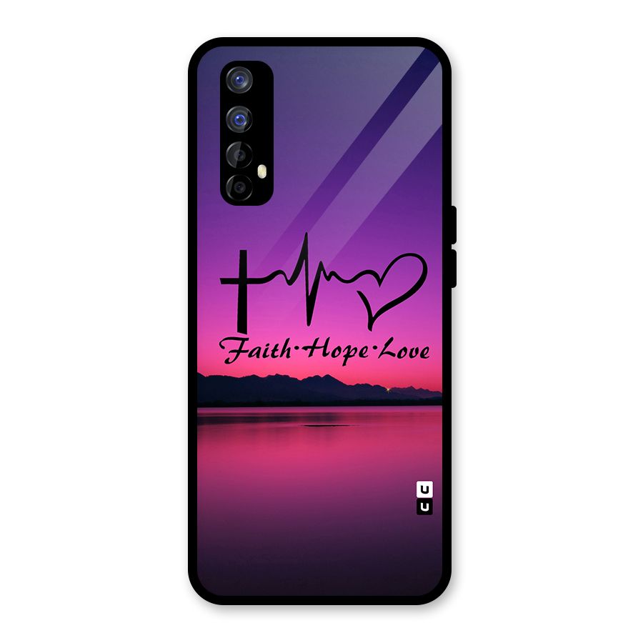 Faith Hope Love Evening Sky Glass Back Case for Realme 7