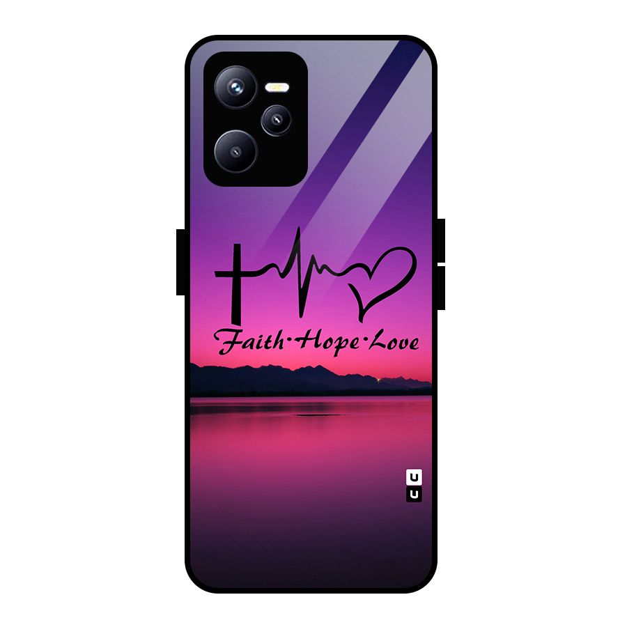 Faith Hope Love Evening Sky Glass Back Case for Realme C35