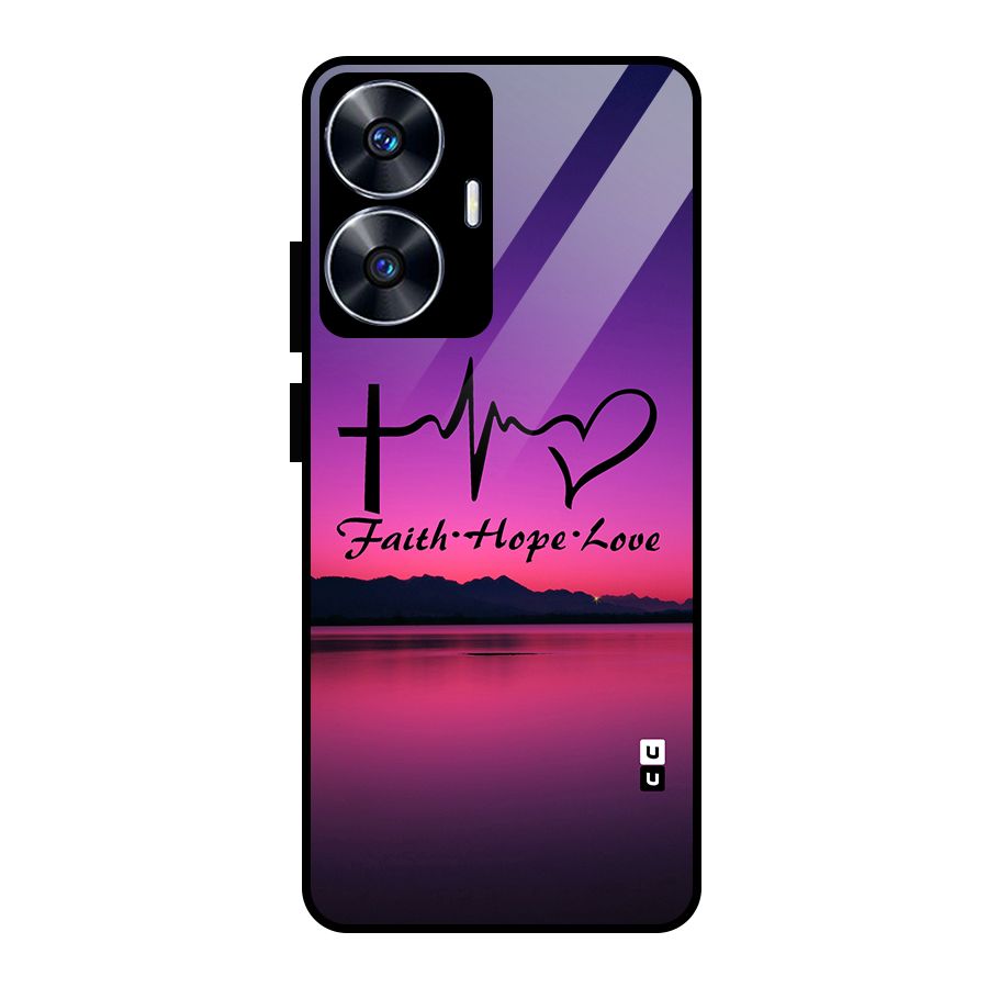 Faith Hope Love Evening Sky Glass Back Case for Realme Narzo N55