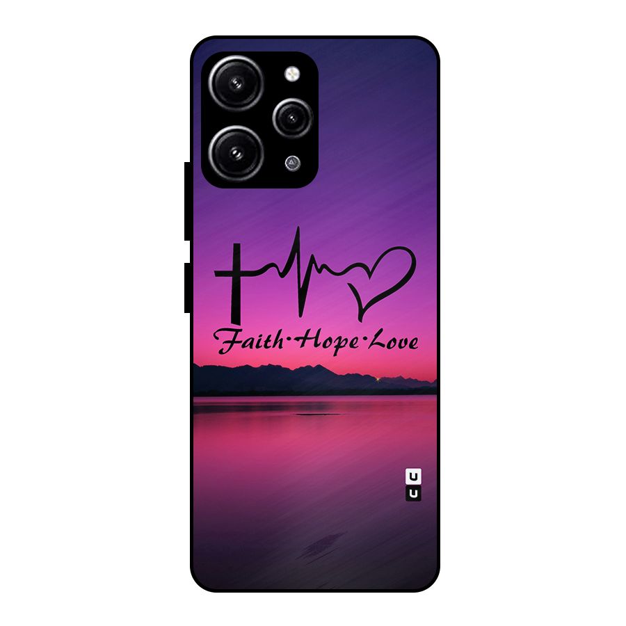 Faith Hope Love Evening Sky Glass Back Case for Redmi 12 4G