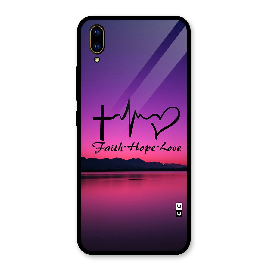 Faith Hope Love Evening Sky Glass Back Case for Vivo V11 Pro