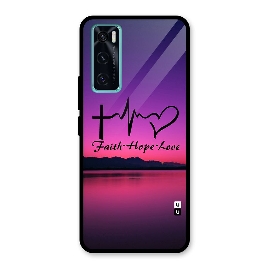 Faith Hope Love Evening Sky Glass Back Case for Vivo V20 SE