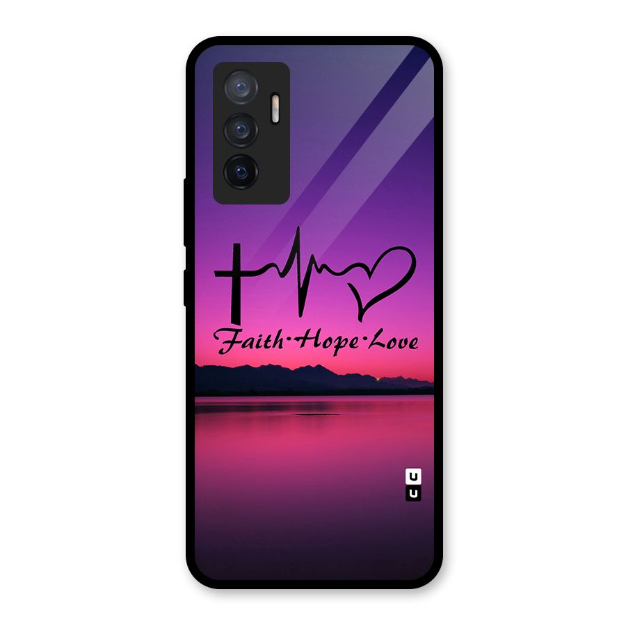 Faith Hope Love Evening Sky Glass Back Case for Vivo V23e