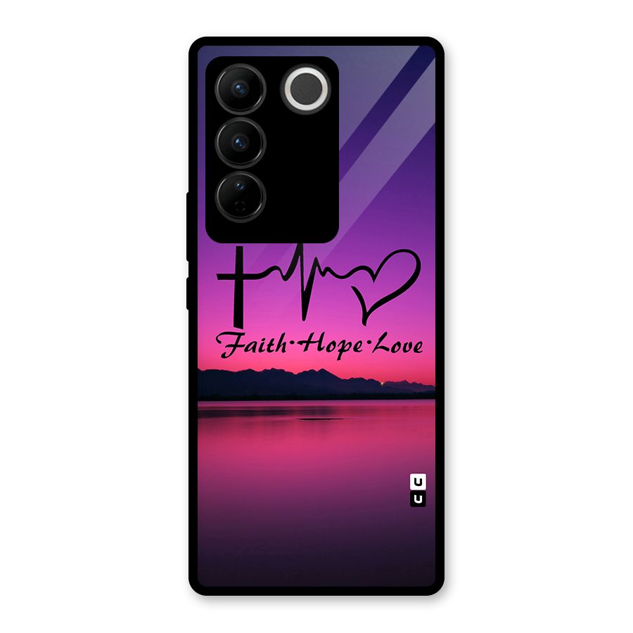 Faith Hope Love Evening Sky Glass Back Case for Vivo V27