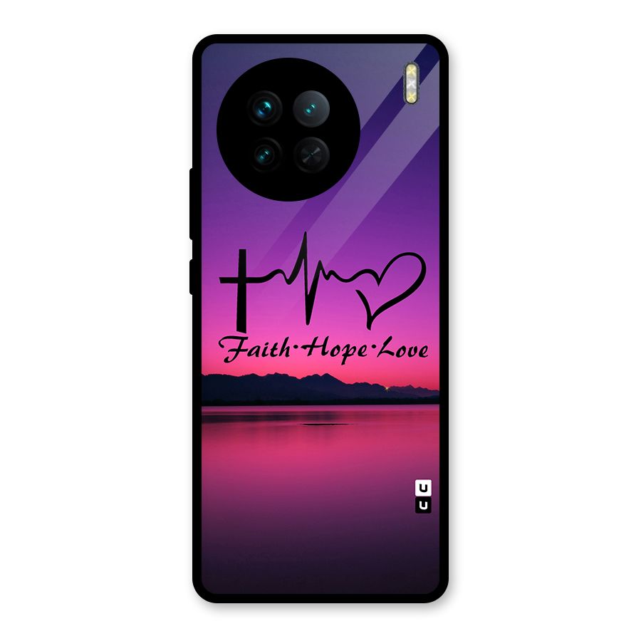 Faith Hope Love Evening Sky Glass Back Case for Vivo X90