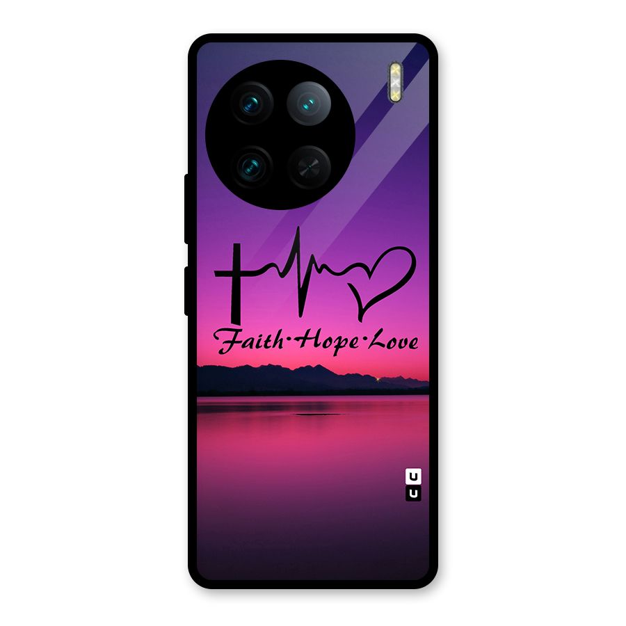 Faith Hope Love Evening Sky Glass Back Case for Vivo X90 Pro