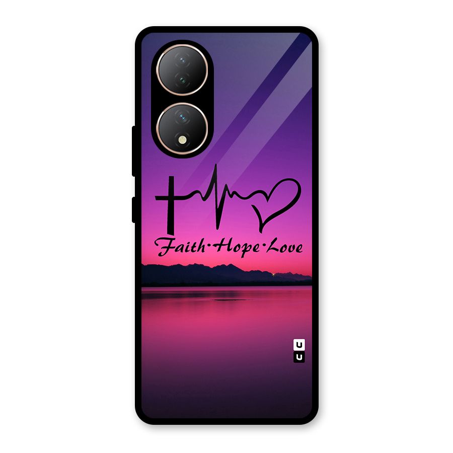 Faith Hope Love Evening Sky Glass Back Case for Vivo Y100A