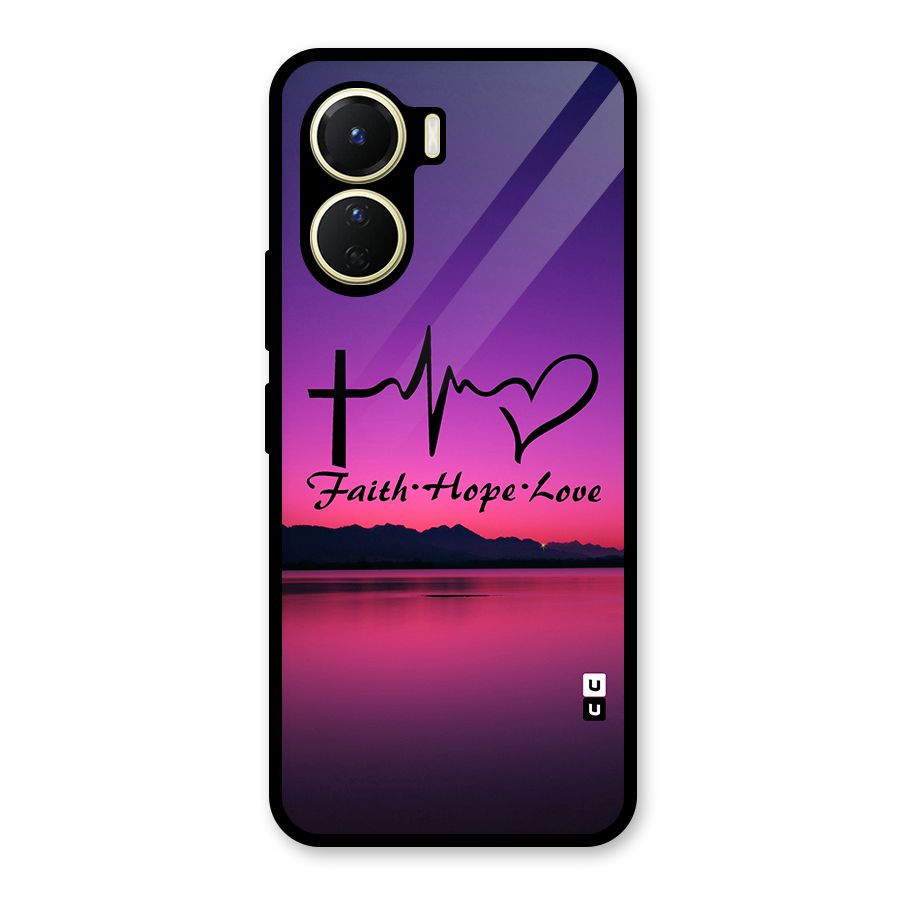Faith Hope Love Evening Sky Glass Back Case for Vivo Y16