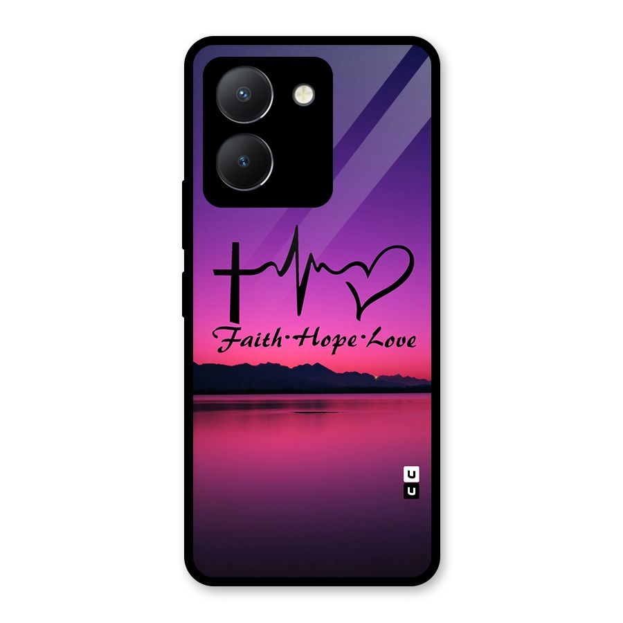 Faith Hope Love Evening Sky Glass Back Case for Vivo Y36