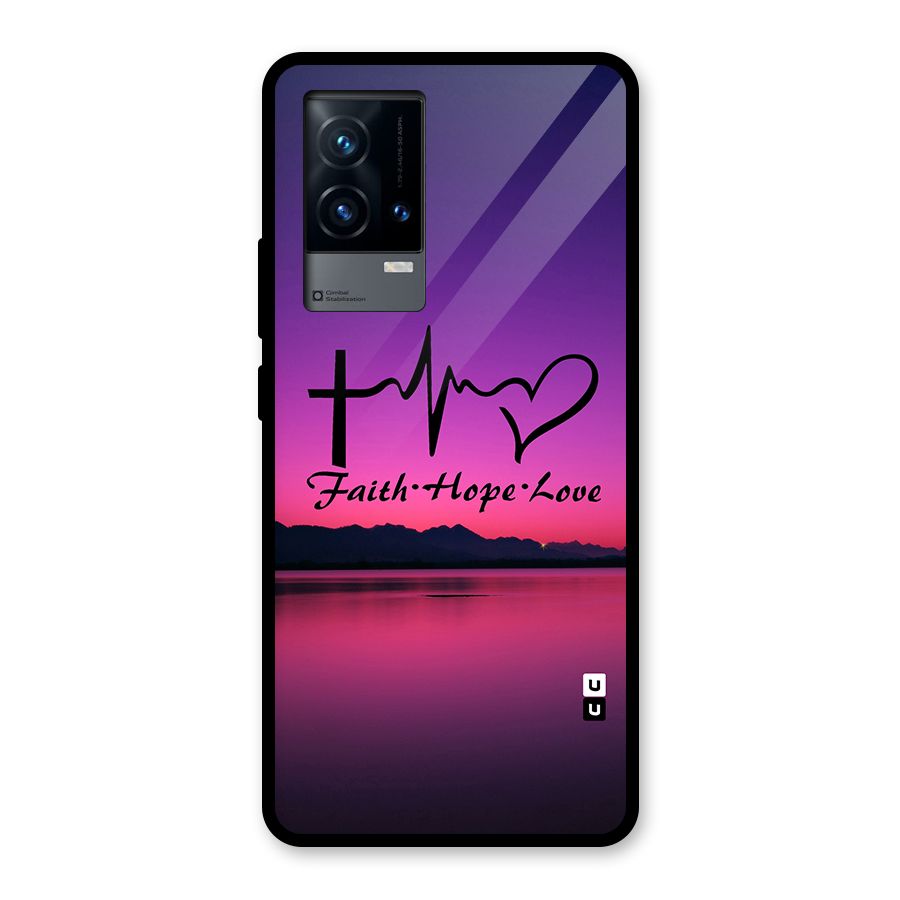 Faith Hope Love Evening Sky Glass Back Case for iQOO 9 5G