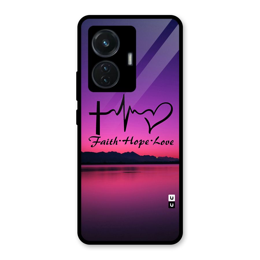 Faith Hope Love Evening Sky Glass Back Case for iQOO Z6 44W