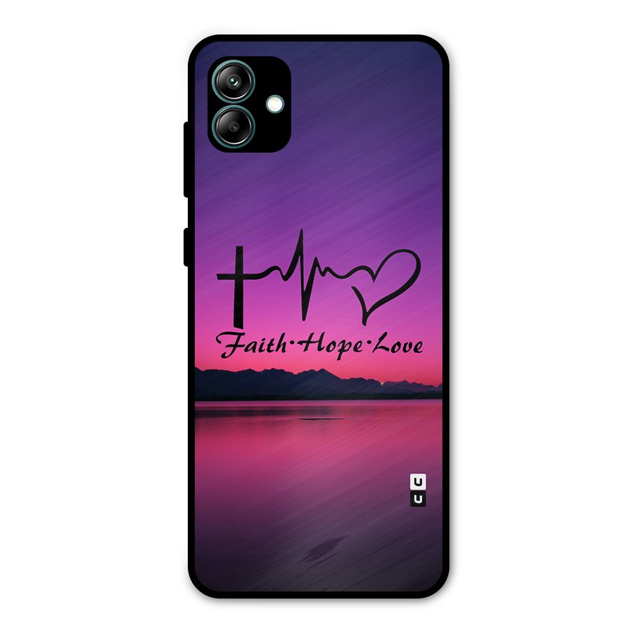 Faith Hope Love Evening Sky Metal Back Case for Galaxy A04
