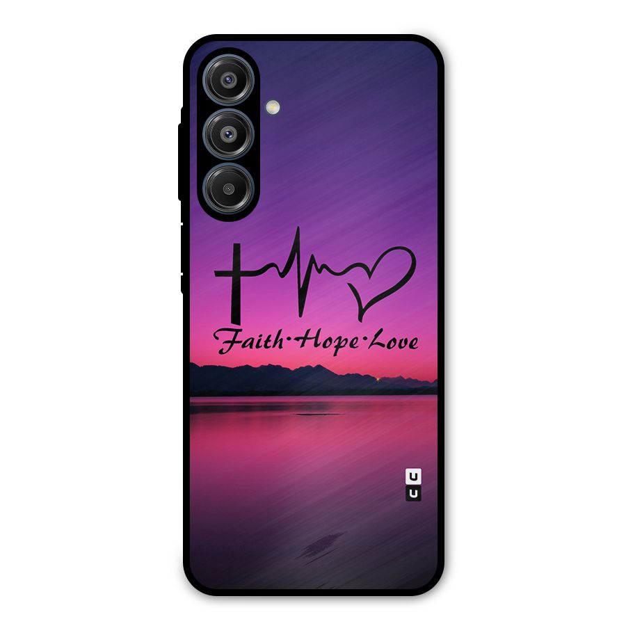Faith Hope Love Evening Sky Metal Back Case for Galaxy A16 5G