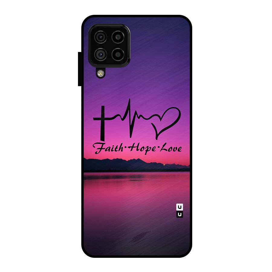 Faith Hope Love Evening Sky Metal Back Case for Galaxy A22 4G
