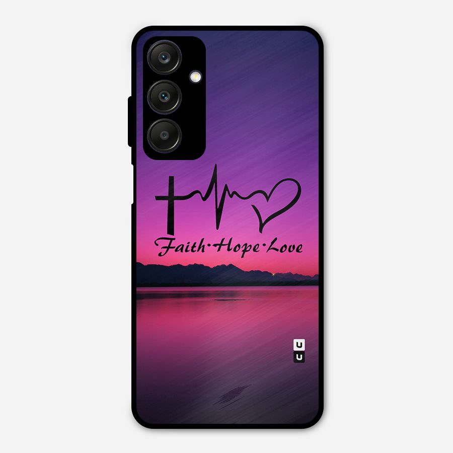 Faith Hope Love Evening Sky Metal Back Case for Galaxy A25 5G
