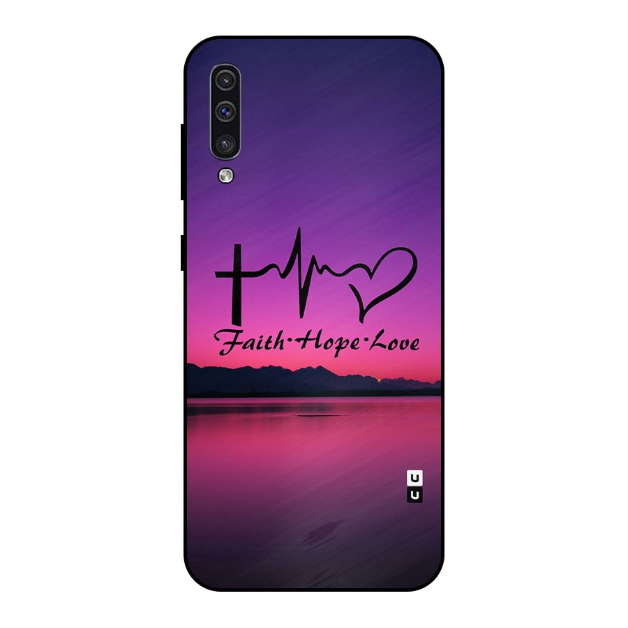 Faith Hope Love Evening Sky Metal Back Case for Galaxy A30s