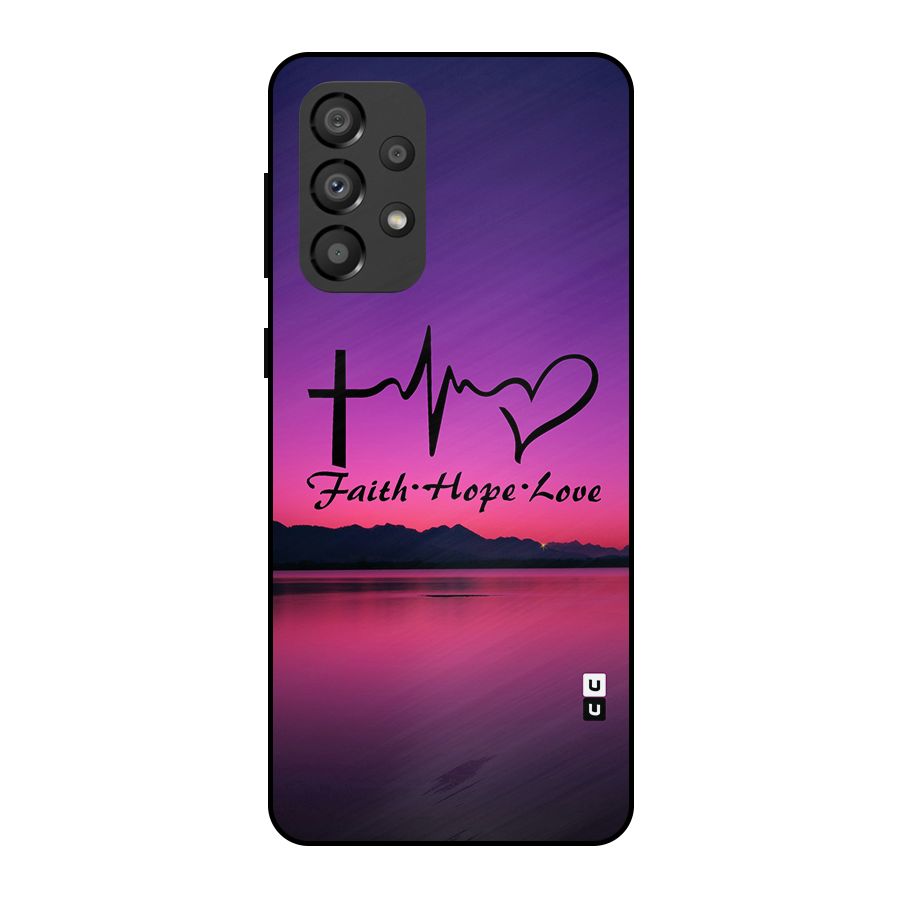 Faith Hope Love Evening Sky Metal Back Case for Galaxy A33 5G