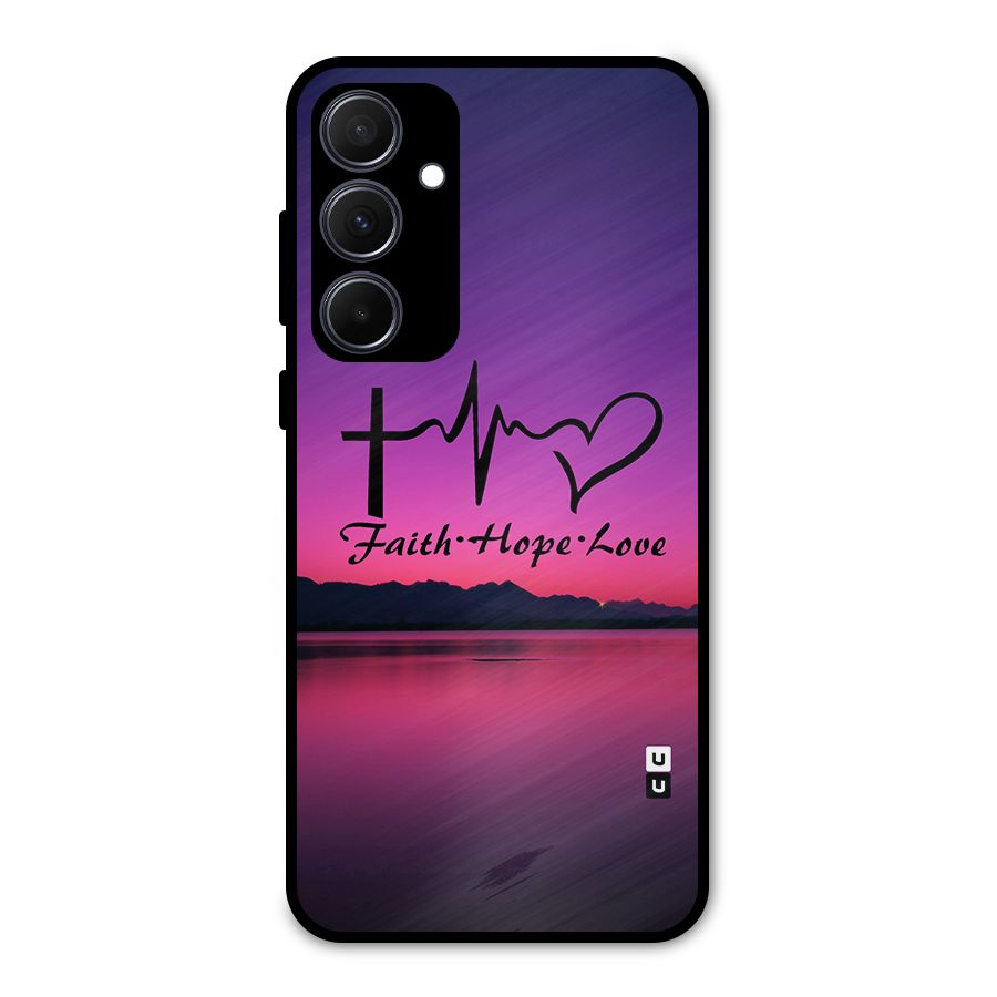 Faith Hope Love Evening Sky Metal Back Case for Galaxy A35