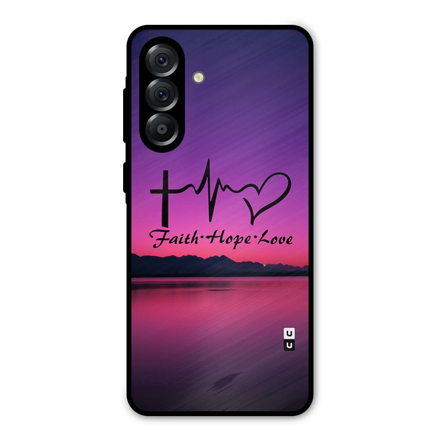 Faith Hope Love Evening Sky Metal Back Case for Galaxy A36