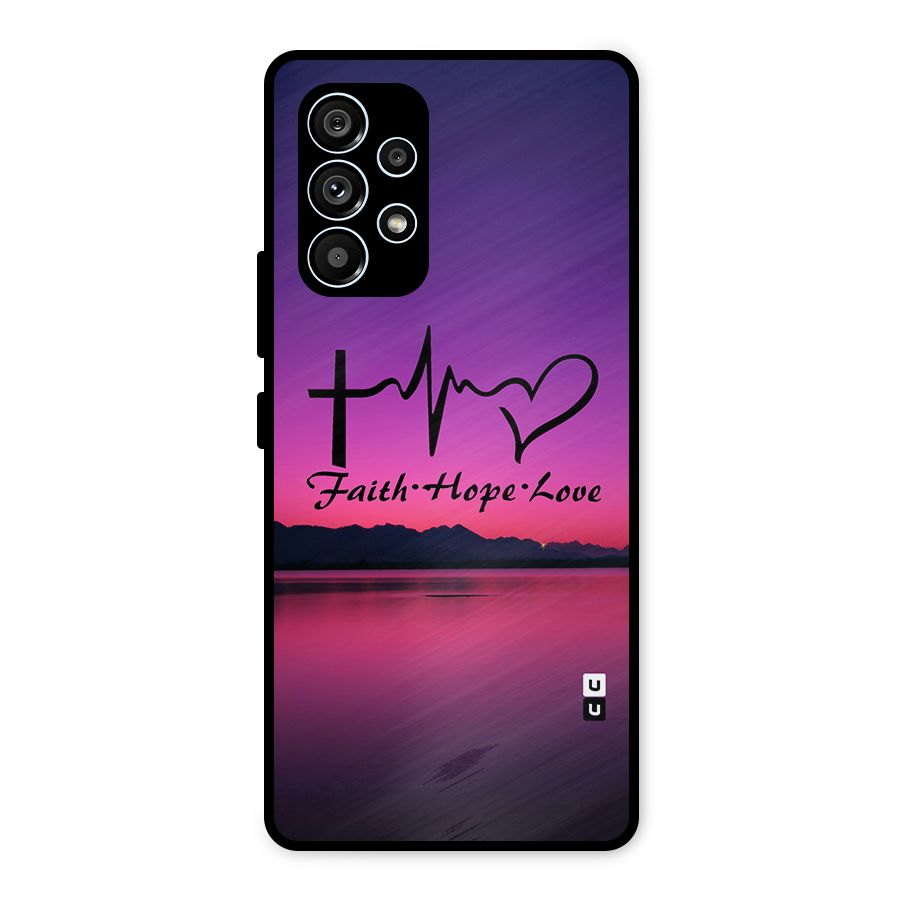 Faith Hope Love Evening Sky Metal Back Case for Galaxy A53 5G