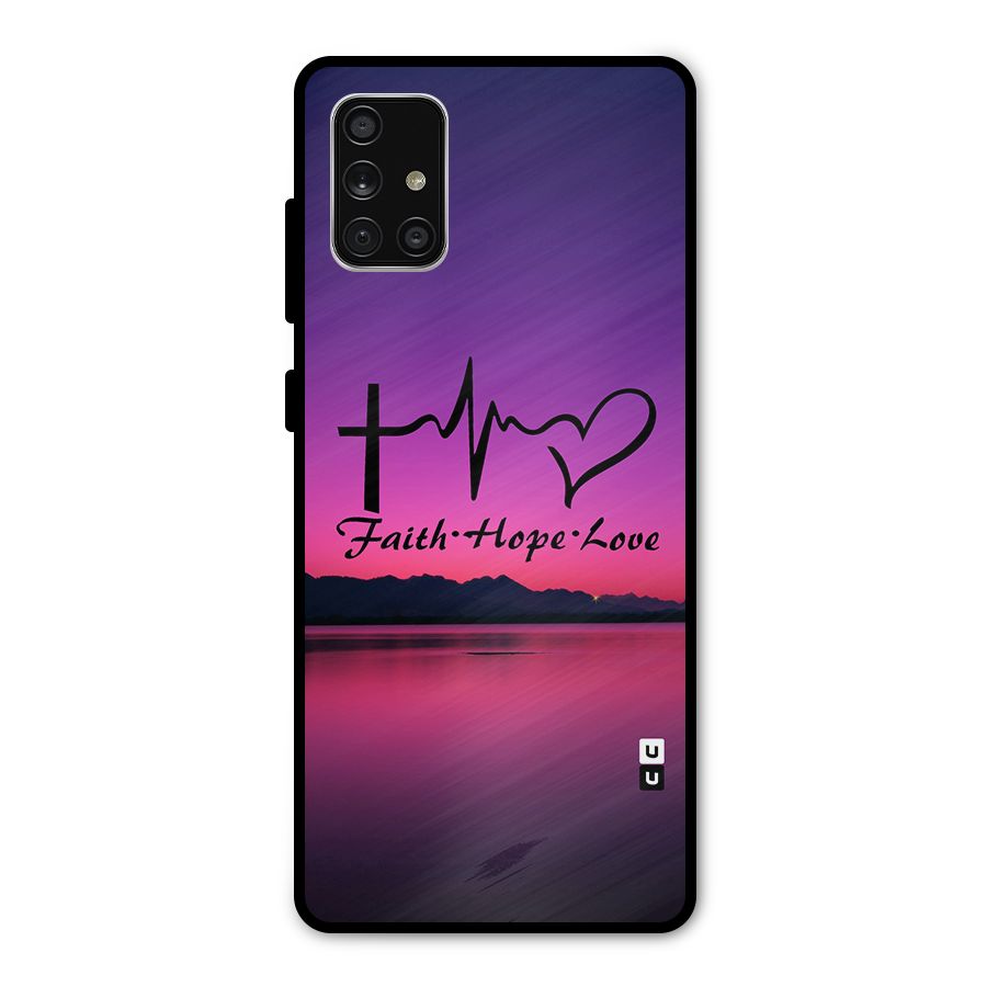 Faith Hope Love Evening Sky Metal Back Case for Galaxy A71