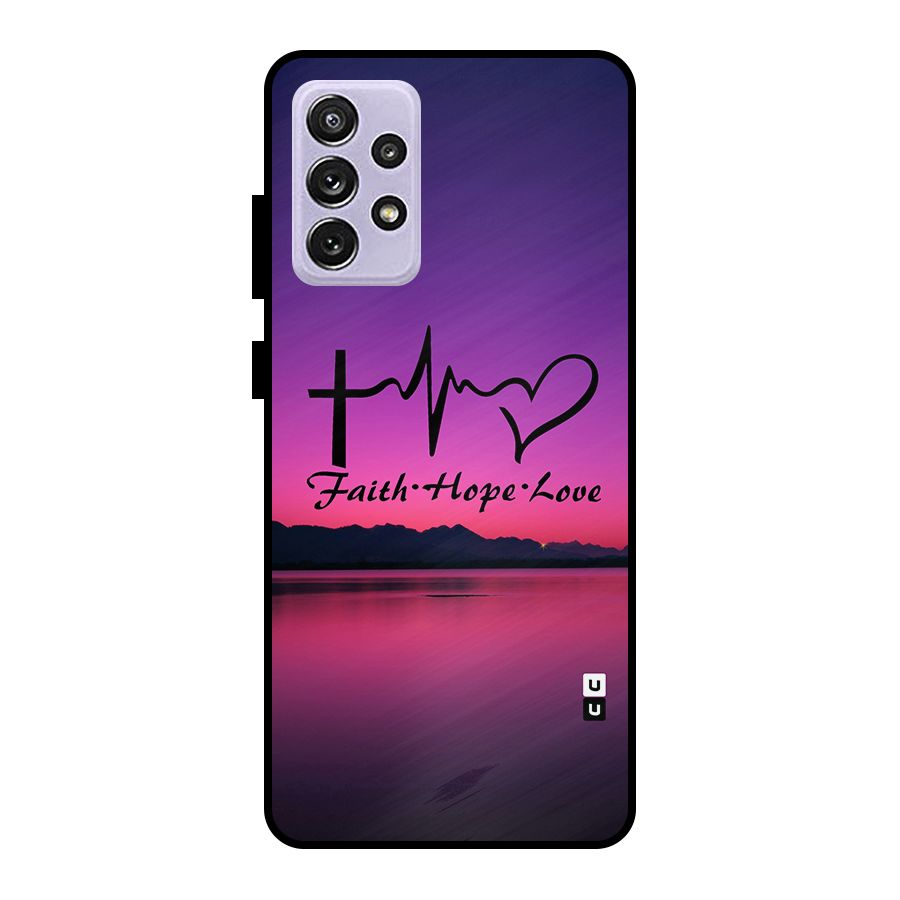 Faith Hope Love Evening Sky Metal Back Case for Galaxy A72