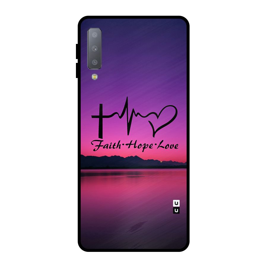 Faith Hope Love Evening Sky Metal Back Case for Galaxy A7 (2018)