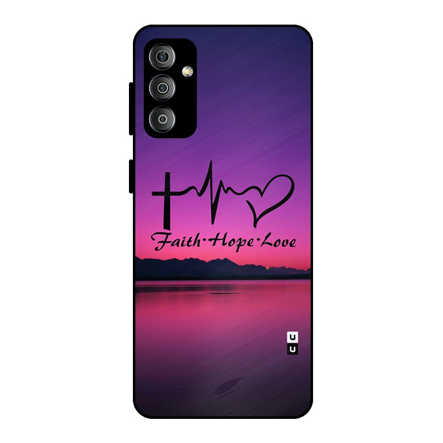 Faith Hope Love Evening Sky Metal Back Case for Galaxy F23