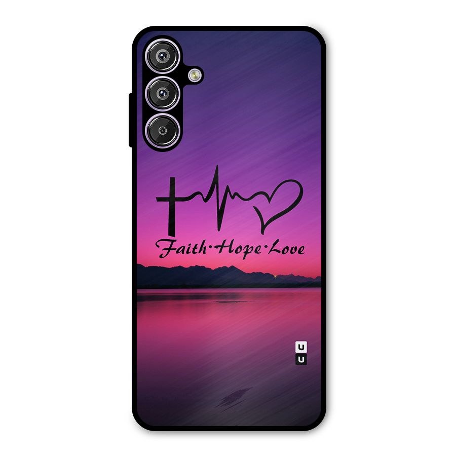 Faith Hope Love Evening Sky Metal Back Case for Galaxy M15