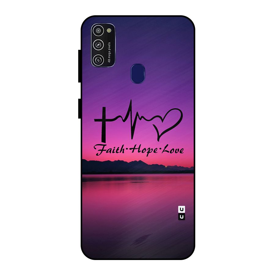 Faith Hope Love Evening Sky Metal Back Case for Galaxy M30s