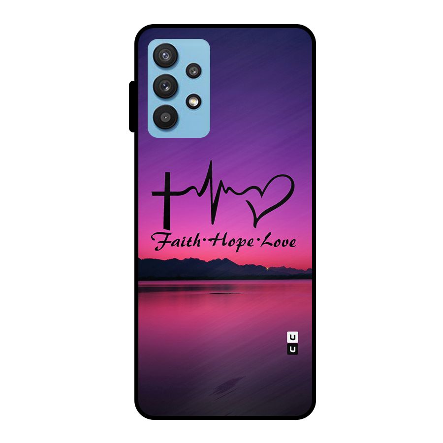 Faith Hope Love Evening Sky Metal Back Case for Galaxy M32 5G