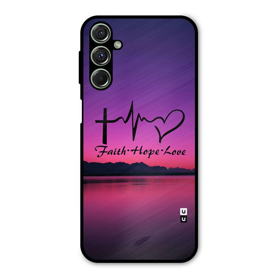 Faith Hope Love Evening Sky Metal Back Case for Galaxy M34