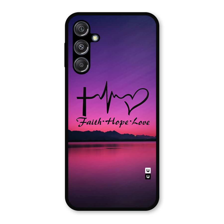 Faith Hope Love Evening Sky Metal Back Case for Galaxy M34 5G