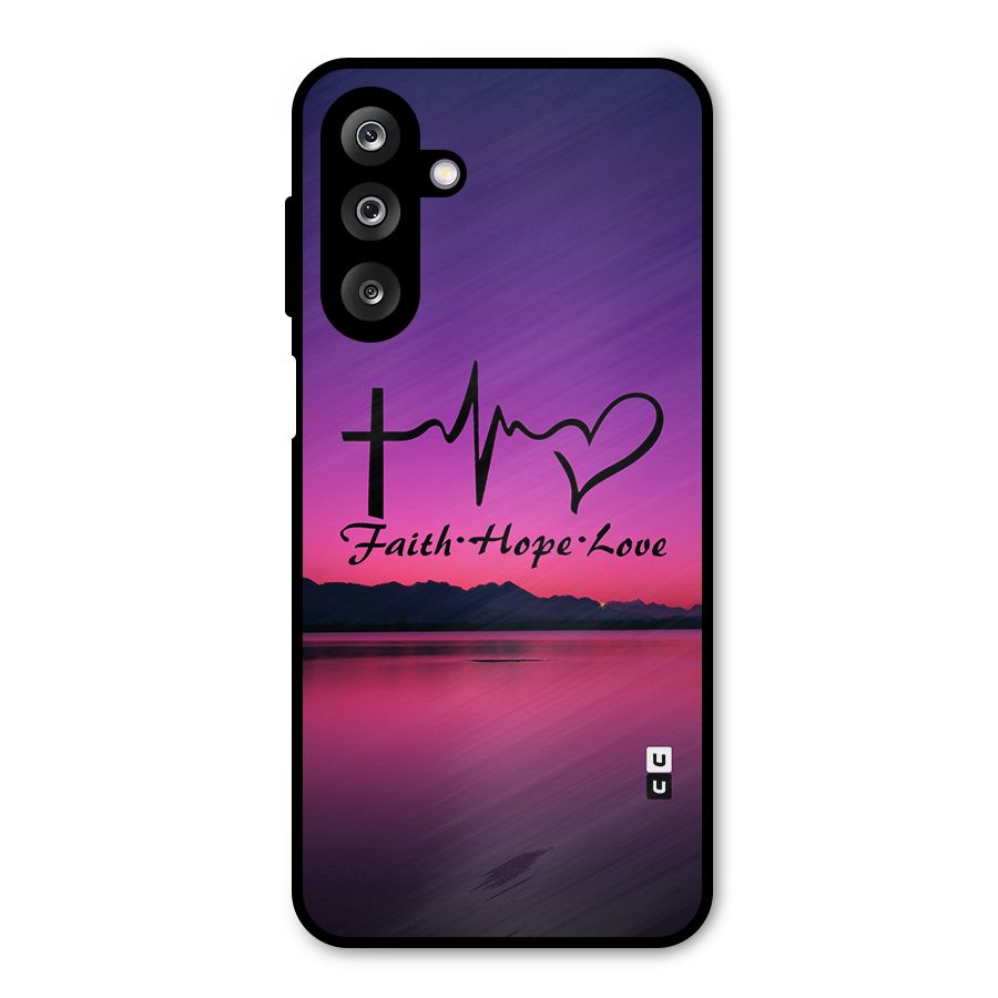 Faith Hope Love Evening Sky Metal Back Case for Galaxy M36
