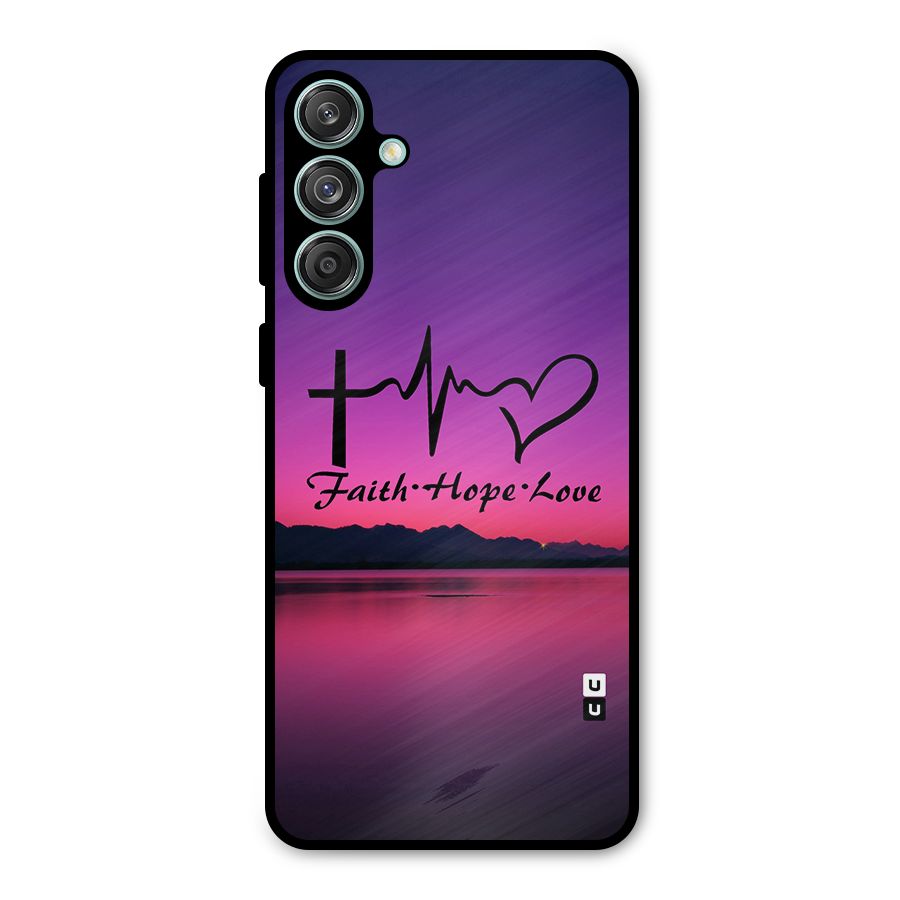 Faith Hope Love Evening Sky Metal Back Case for Galaxy M55 5G