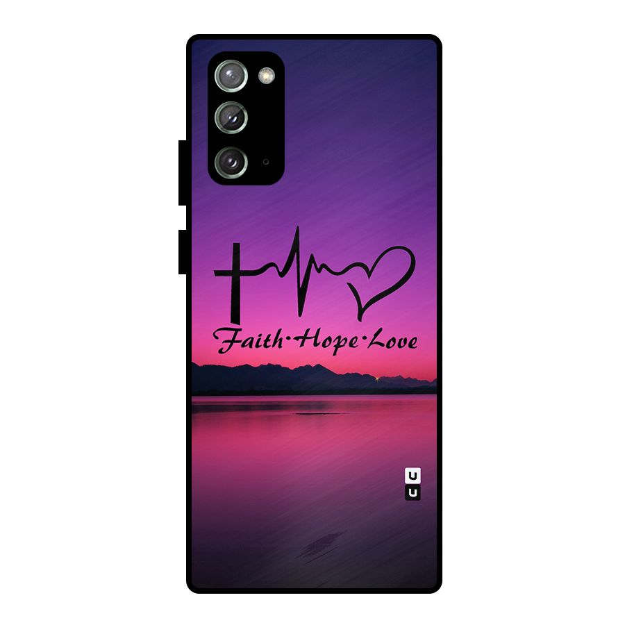 Faith Hope Love Evening Sky Metal Back Case for Galaxy Note 20